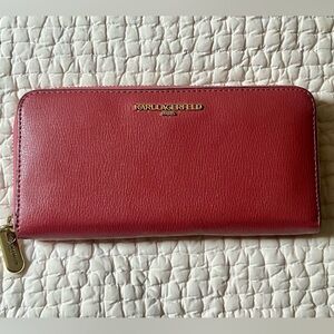 Karl Lagerfeld Pink Wallet with Gold Accents